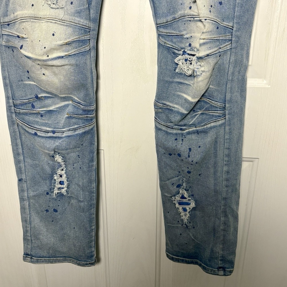 Reason Jeans Men's 38 X 33 Factory Distressed Artsy Straight Fit Tapered NWT L‎ - Picture 5 of 16
